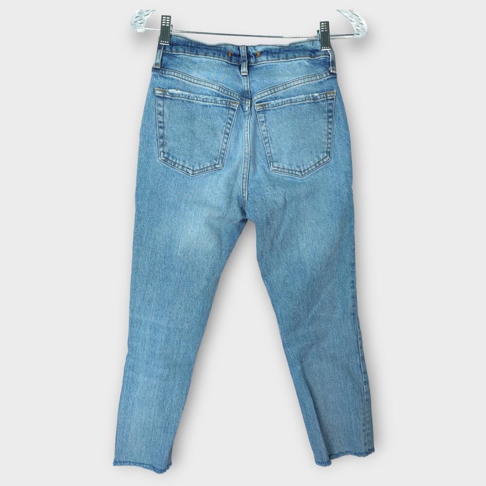 Womens WE THE FREE Distress Light Wash Jeans Button Fly Size 25 - Picture 7 of 8